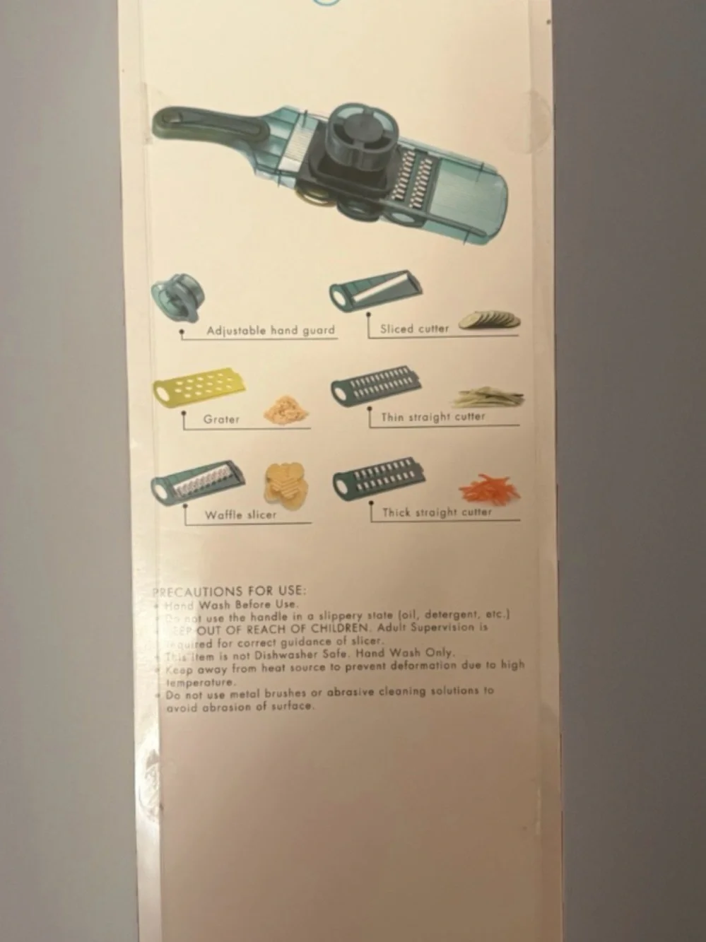 Blake & Croft Mandoline Slicer & Grater Set w/ Adj Hand Guard  Gray